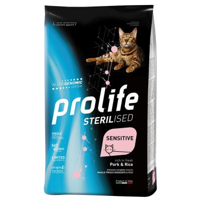 Prolife Cat Sensitive Sterilized Maiale & Riso 7 Kg