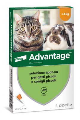 Advantage® 40 soluzione spot-on gatti e conigli da 0 a 4 kg