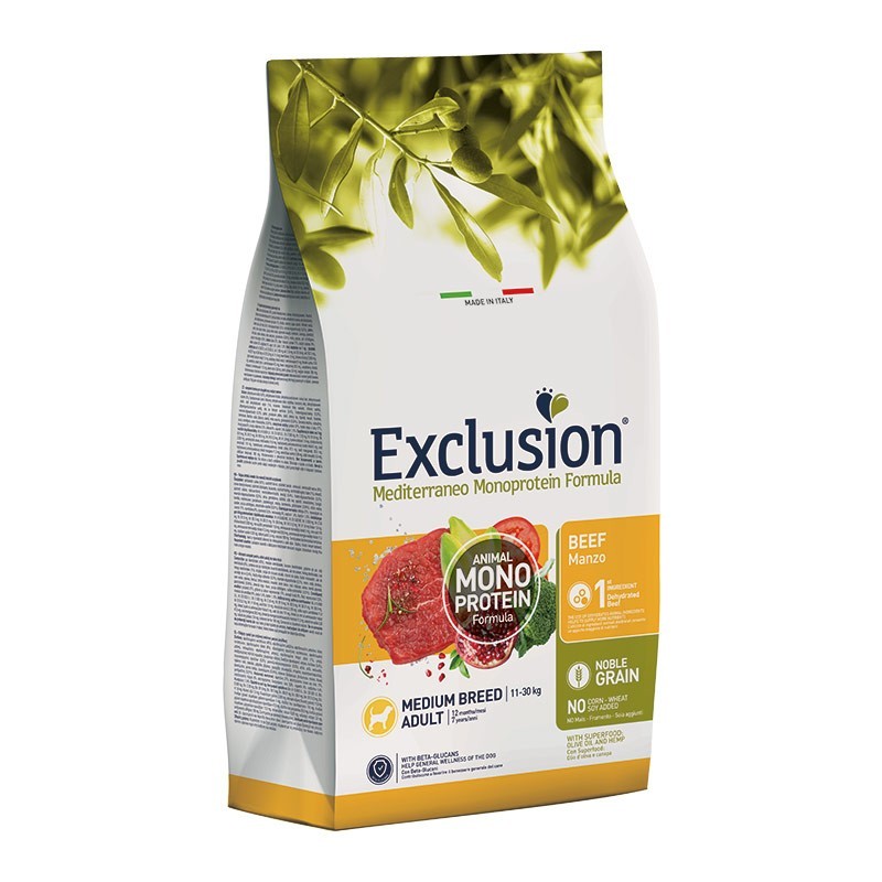 Exclusion Mediterraneo Adult Medium Manzo Crocchette cani