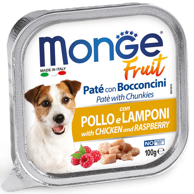 Monge Fresh Paté e Bocconcini Pollo e Lamponi Umido 100 gr
