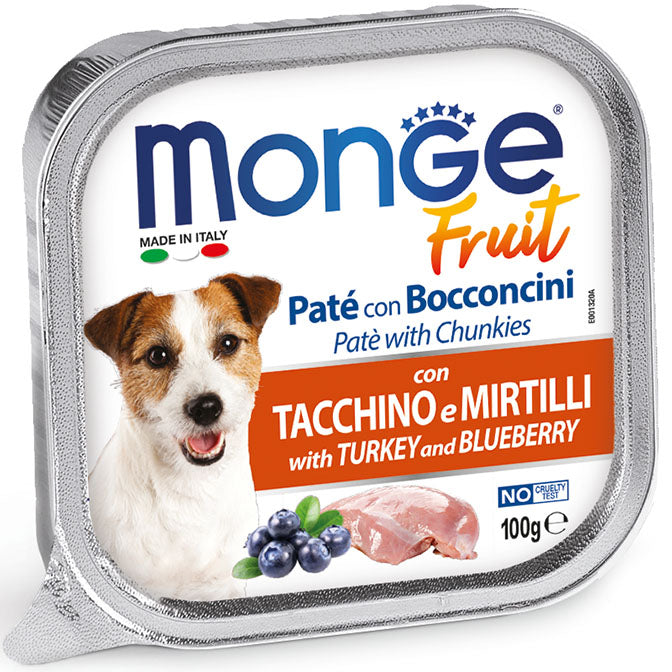 Monge Fresh Paté e Bocconcini Tacchino e mirtilli Umido 100 gr