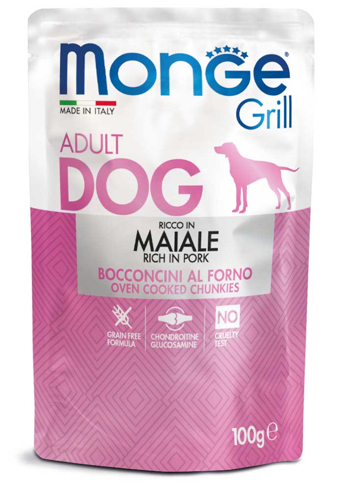 Monge Grill Bocconcini – Ricco in Maiale Adult 100 gr