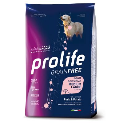 Prolife Grain Free Adult Sensitive Medium/Large Maiale & Patate pork & potato
