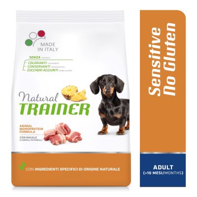 Natural Trainer Sensitive No Gluten Adult Small Monoproteico con Maiale