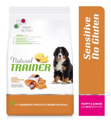 Natural Trainer Sensitive No Gluten Puppy & Junior Medium/Maxi Monoproteico Salmone