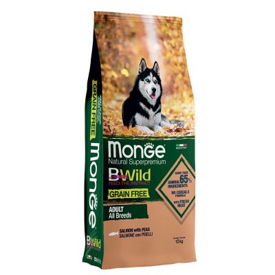 Monge Bwild Grain Free All Breeds Adult Salmone con Piselli