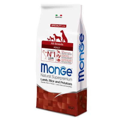 Monge Superpremium All Breeds Adult Agnello, Riso & Patate Crocchette cani