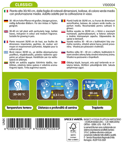 Semi Basilico Foglia Di Lattuga