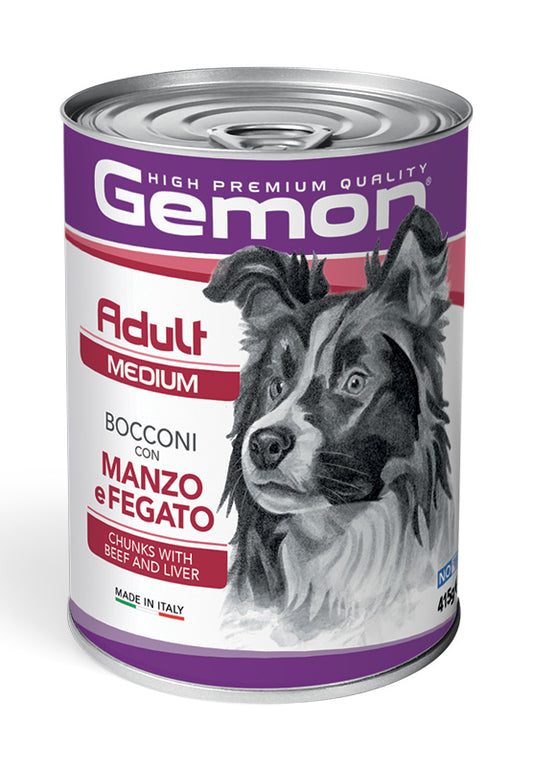 Monge Gemon Medium Adult Bocconi con Manzo e Fegato Umido 400 gr