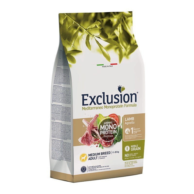 Exclusion Mediterraneo Adult Medium Agnello 3 Kg Crocchette cani