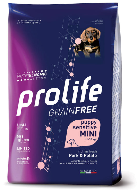 Prolife Grain Free Puppy Sensitive Pork & Potato - Mini 2 Kg Maiale e Patate