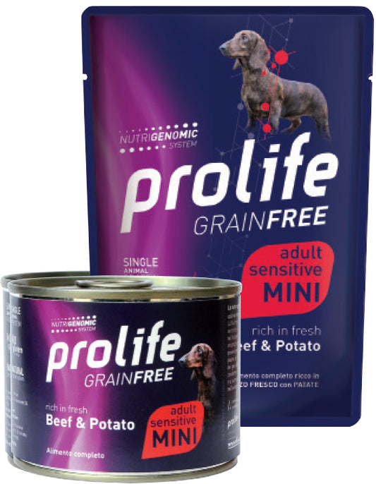 Prolife  Grain Free Adult Sensitive Beef & Potato- Mini 100 gr Bustina Manzo e Patate