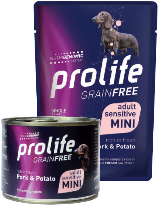 Prolife  Grain Free Adult Sensitive Pork & Potato- Mini 100 gr Bustina Maiale e Patate