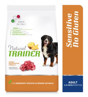 Natural Trainer Sensitive No Gluten Adult Medium/Maxi Monoproteico con Agnello