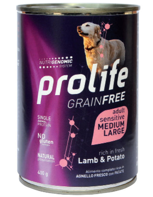 Prolife Grain Free Adult Sensitive Lamb & Potato - Medium/Large Umido 400 gr