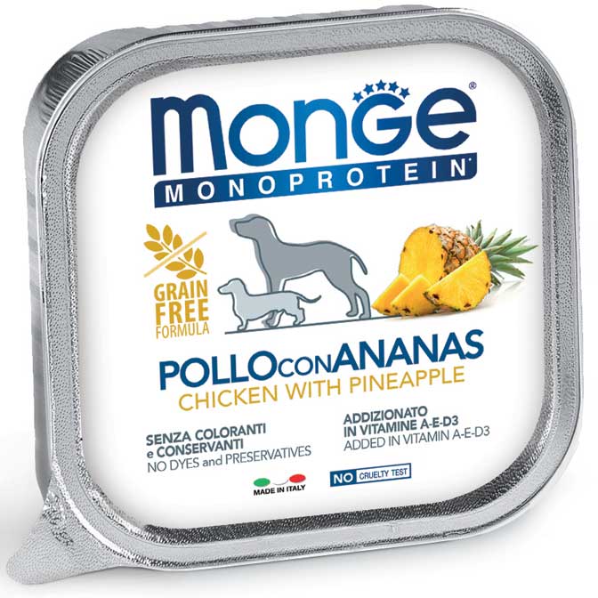 Monge Monoprotein Paté Pollo e Ananas Umido 150 gr