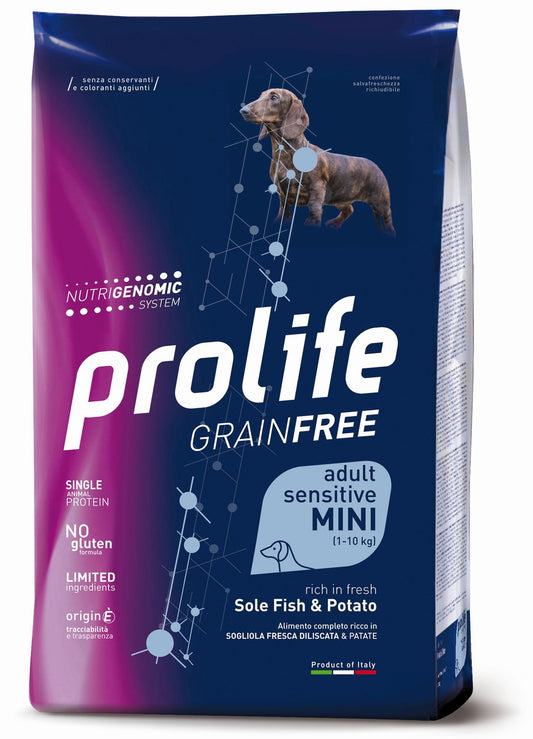 Prolife Grain Free Adult Sensitive Sole Fish & Potato - Mini 2 Kg Sogliola & Patate