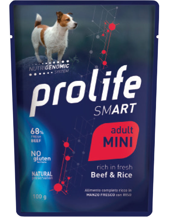 Prolife Smart Adult Beef & Rice - Mini 100 gr Bustina Manzo e Riso